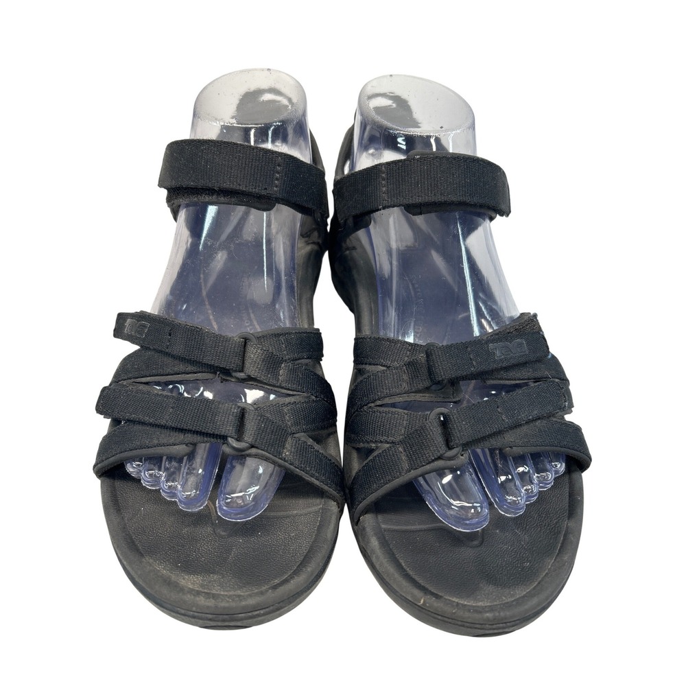 Teva Tirra Sport Sandals Womens 8 Black Strappy Hiking Outdoor Gorpcore Walking